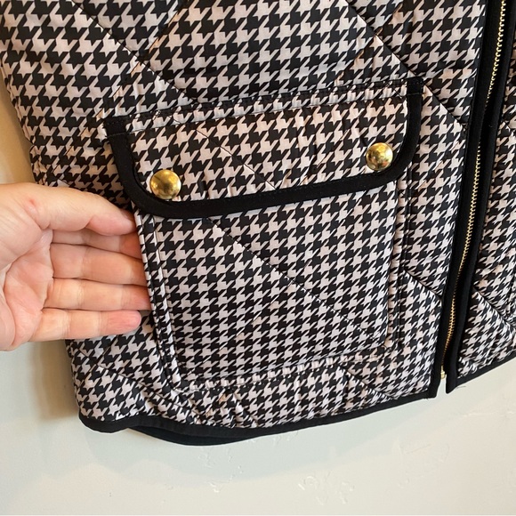 J.CREW Black & White Houndstooth Puffer Vest Alabama - Picture 13 of 13